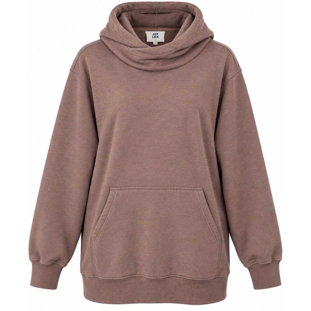 Joy Lab Womens Oversized Hoodie Mauve Brown Fleece Sweatshirt XS Relaxed Fit